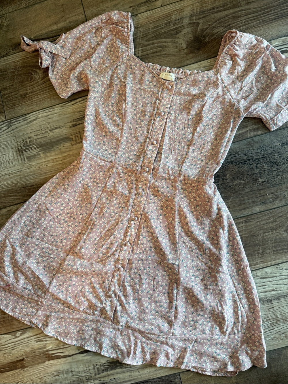 Sienna Sky Light Pink Floral Button Front Dress